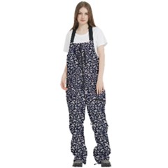 Brown Giraffe Pattern Women s Front Zip Ski And Snowboard Bib Pants by DinkovaArt