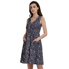 Brown Giraffe Pattern Sleeveless Dress With Pocket by DinkovaArt