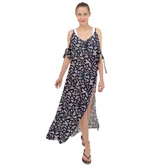 Brown Giraffe Pattern Maxi Chiffon Cover Up Dress by DinkovaArt