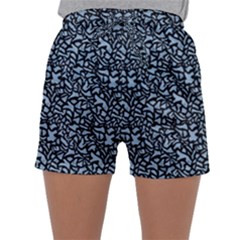 Blue Giraffe Pattern Sleepwear Shorts by DinkovaArt