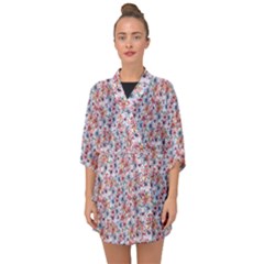 Floral Mix Half Sleeve Chiffon Kimono by DinkovaArt