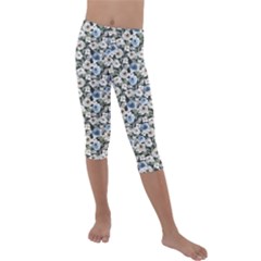 Roses Kids  Lightweight Velour Capri Leggings  by DinkovaArt