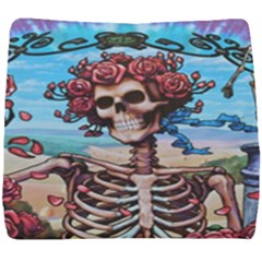 Grateful Dead Hippie Peace Roses Rock Music Legend Seat Cushion by Tsamara