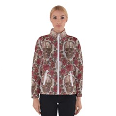 Skull And Roses Flowee Flora Floral Patterns Pattern Women s Bomber Jacket by Tsamara