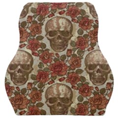 Skull And Roses Flowee Flora Floral Patterns Pattern Car Seat Velour Cushion  by Tsamara