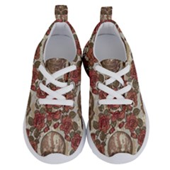 Skull And Roses Flowee Flora Floral Patterns Pattern Running Shoes by Tsamara