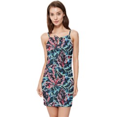 Leaves Nature Pattern Patterns Colorful Summer Tie Front Dress by Tsamara