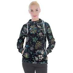 Pattern Flower Plants Leaves Nature Women s Hooded Pullover by Tsamara