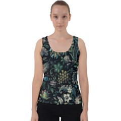 Pattern Flower Plants Leaves Nature Velvet Tank Top by Tsamara