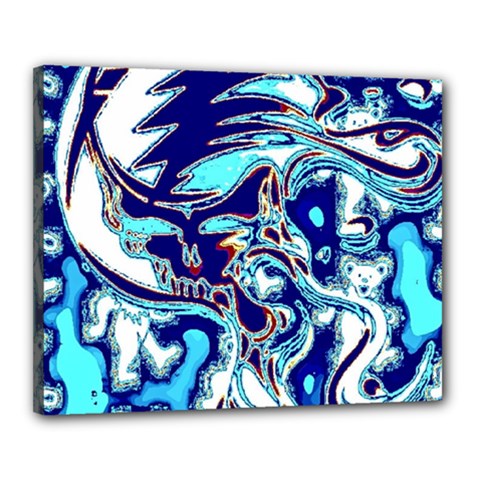 Trippy Dippy Bears Blue Dancing Greatful Dead Skull Steal Your Face Canvas 20  X 16  (stretched) by Salmanaz77
