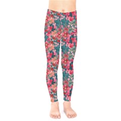 Red Flowers 2 Kids  Classic Winter Leggings by DinkovaArt
