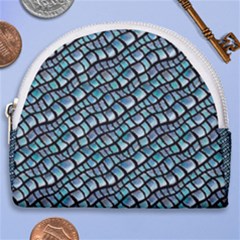 Turquoise Snake  Horseshoe Style Canvas Pouch by DinkovaArt