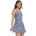 Blue Snake Body Wrap Sleeveless V-Neck Mini Dress View3