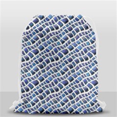 Blue Snake Drawstring Bag (small) by DinkovaArt