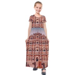 Rajasthan Hawa Mahal Kids  Short Sleeve Maxi Dress by designsbymallika
