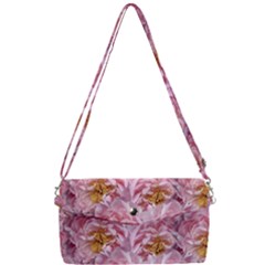 Peonies Nature Bloom Blossom Pink Removable Strap Clutch Bag by Tsamara