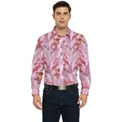 Peonies Nature Bloom Blossom Pink Men s Long Sleeve Shirt by Tsamara