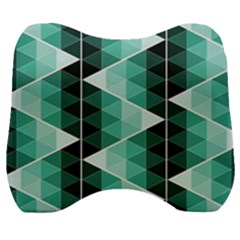 Triangles Pyramid Geometric Pattern Velour Head Support Cushion by Sabxi