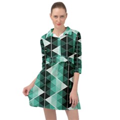 Triangles Pyramid Geometric Pattern Mini Skater Shirt Dress by Sabxi