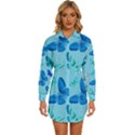 Butterflies Insect Pattern Nature Womens Long Sleeve Shirt Dress View1