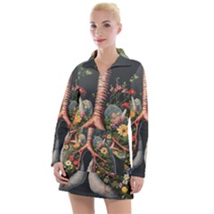 Lungs Health Women s Long Sleeve Casual Dress by Sabxi