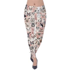 Happy Animals Velvet Leggings by DinkovaArt
