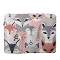 Fox 15  Vertical Laptop Sleeve Case With Pocket by DinkovaArt