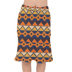 Aztec Mexico Inca Mayan Design Short Mermaid Skirt by Tsamara