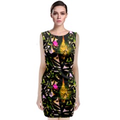 Abstract Print Sleeveless Velvet Midi Dress by fashionfr3ak