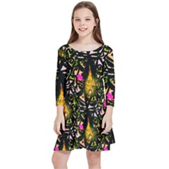 Abstract Print Kids  Quarter Sleeve Skater Dress by fashionfr3ak