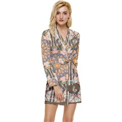 Joplin Long Sleeve Satin Robe by m3galleryStudio