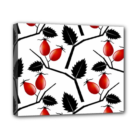 Rose Hip Pattern Branches Autumn Canvas 10  X 8  (stretched) by Hannah976