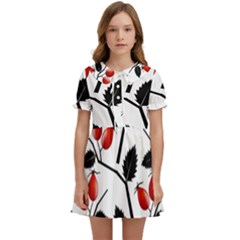 Rose Hip Pattern Branches Autumn Kids  Sweet Collar Dress by Hannah976