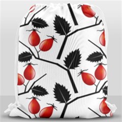 Rose Hip Pattern Branches Autumn Drawstring Bag (large) by Hannah976