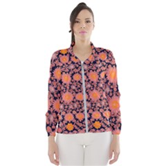 Mid Century Retro Floral 1970s 1960s Pattern 74 Women s Windbreaker by violetheavensky