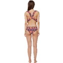Mid Century Retro Floral 1970s 1960s Pattern 74 Low Cut Ruffle Edge Bikini Set View4