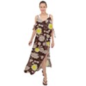 Mid Century Retro Floral 1970s 1960s Pattern 84 Maxi Chiffon Cover Up Dress View1