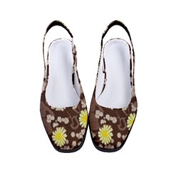 Mid Century Retro Floral 1970s 1960s Pattern 84 Women s Classic Slingback Heels by violetheavensky