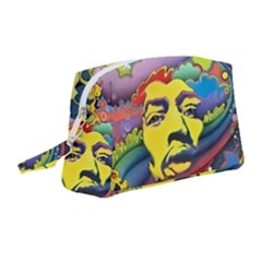 Psychedelic Rock Jimi Hendri Wristlet Pouch Bag (medium) by Tsamara
