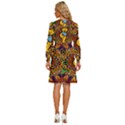 Grateful Dead Psychedelic Bears Women s Round Neck Long Sleeve Bow Deco Dress View4