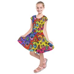 Grateful Dead Jam Bears Kids  Short Sleeve Dress by Tsamara