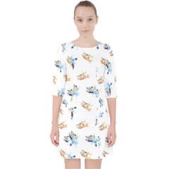 Bluey Pattern Quarter Sleeve Pocket Dress by avitendut