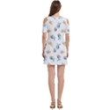 Bluey pattern Women s Cold Shoulder Round Neck Mini Dress View4