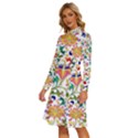 Owenjones Chinese 02 Bright-001 Long Sleeve Shirt Collar A-Line Dress View2