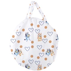 Bluey, Bluey Merch, Bluey Pattern, Bluey Bluey, Bingo, Bluey Design, Bluey Dog Giant Round Zipper Tote by avitendut