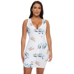 Bluey, Bluey Merch, Bluey Pattern, Bluey Bluey, Bingo, Bluey Design, Bluey Dog Draped Bodycon Dress by avitendut