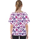 Heart Pattern Repetition Background V-Neck Dolman Drape Top View2