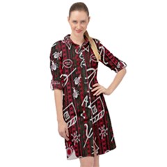 Abstract Pattern Background Long Sleeve Mini Shirt Dress by Tsamara