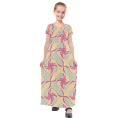 Abstract Pattern Design Scrapbooking Kids  Short Sleeve Maxi Dress by Paksenen
