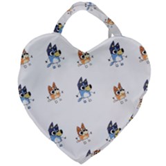 Bluey, Bluey Merch, Bluey Pattern, Bluey Bluey, Bingo, Bluey Design, Bluey Dog Giant Heart Shaped Tote by avitendut